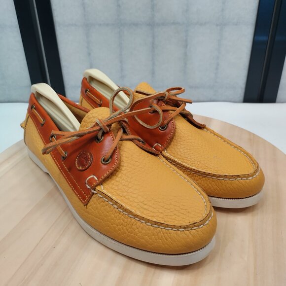 Vintage Dooney & Bourke Yellow Leather Loafer Slip On Boat Shoes Women US 11 M - Picture 2 of 14